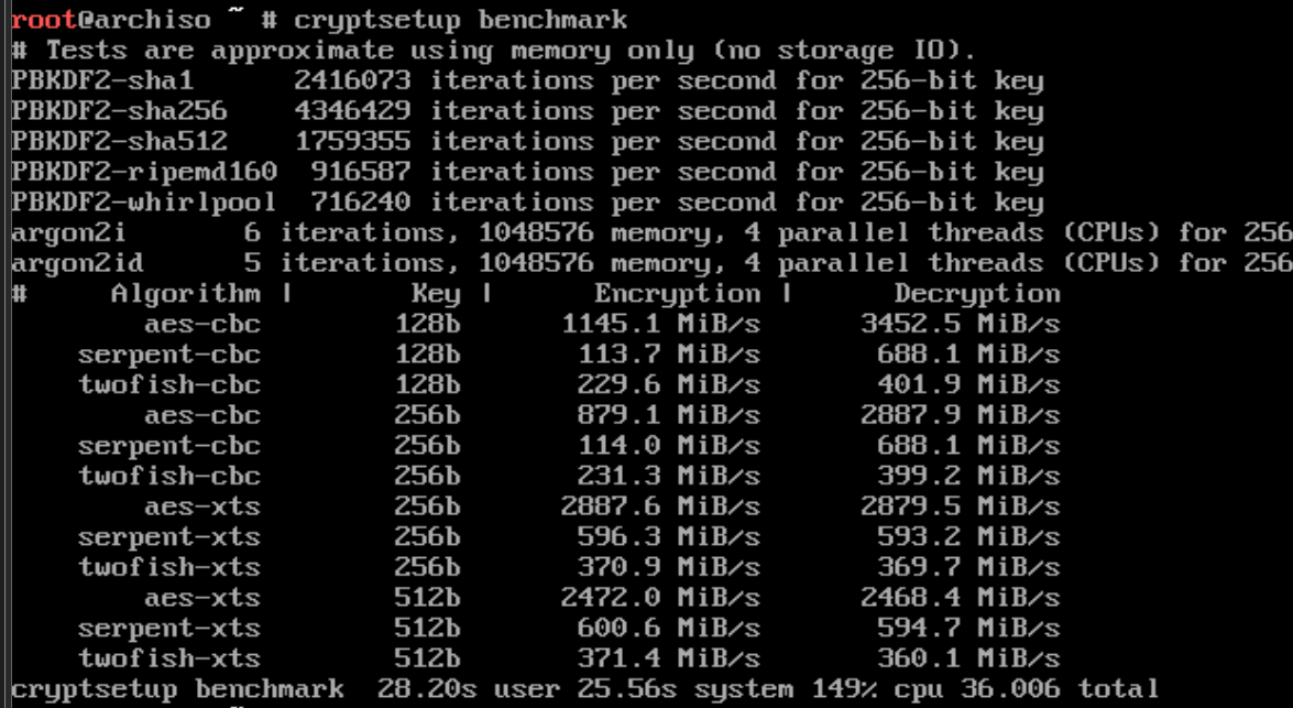 benchmark结果截图