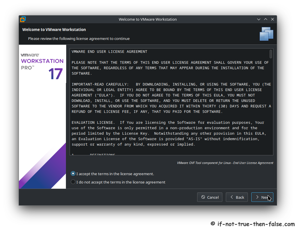 接受 VMware 许可证